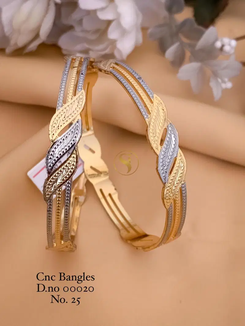 25 Cnc Gold Plated Bangles Wholesale Shop In Surat
